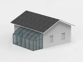 Пристройка с односкатной крышей (солярный излом)